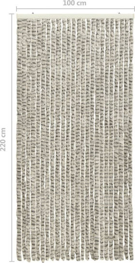 vidaXL Κουρτίνα Πόρτας από Ύφασμα Γκρι 100x220cm 325456