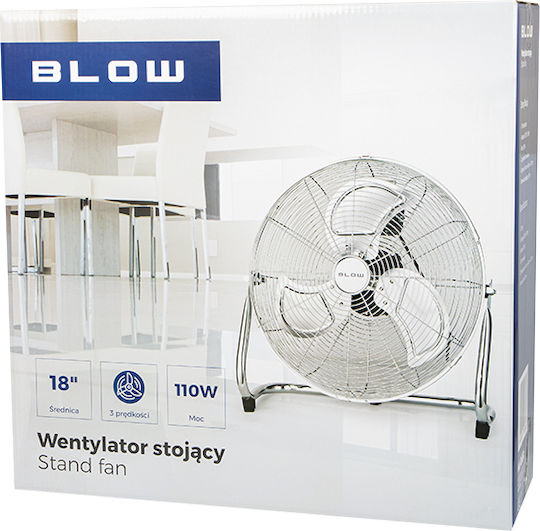 Blow Ανεμιστήρας Δαπέδου 110W Διαμέτρου 45cm Ασημί