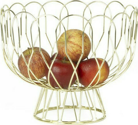 Present Time Wired Fruit Bowl Metallic Gold 25x25x22cm