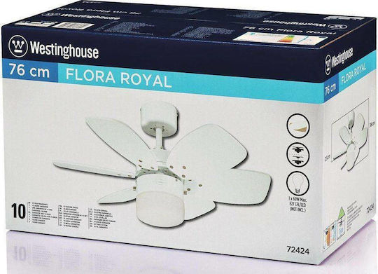 Westinghouse Flora Royal Ceiling Fan 76cm with White Light Fixture