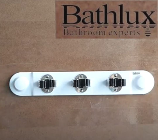 Bathlux 30125 Mop & Broom Holder 87002FTR89WH 3pcs