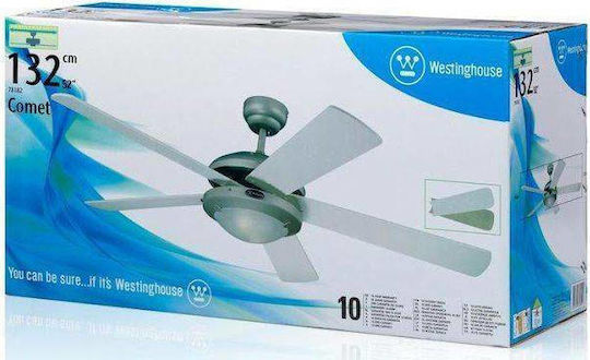Westinghouse Comet Ανεμιστήρας Οροφής 132cm με Φως Light Maple/White