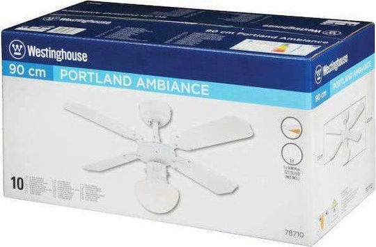 Westinghouse Portland Ambiance Ανεμιστήρας Οροφής 90cm με Φως Λευκός