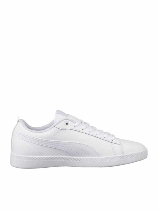 Puma Smash V2 Leather Γυναικεία Sneakers Λευκά