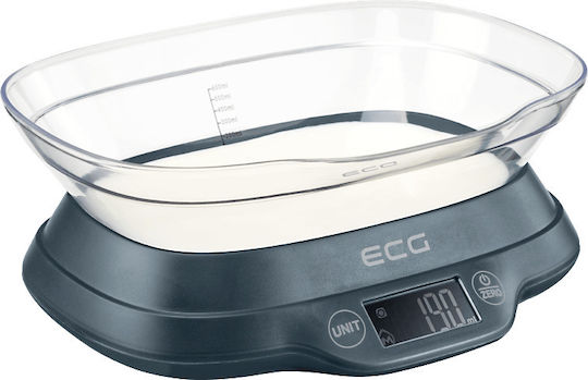 ECG Digital Kitchen Scale With Bucket Up To 5kg Black