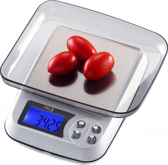 DM3-500 Ψηφιακή Ζυγαριά Κουζίνας με Κάδο έως 0.5kg Λευκή