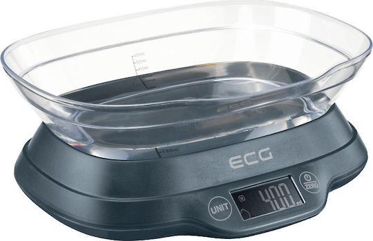 ECG Digital Kitchen Scale With Bucket Up To 5kg Black