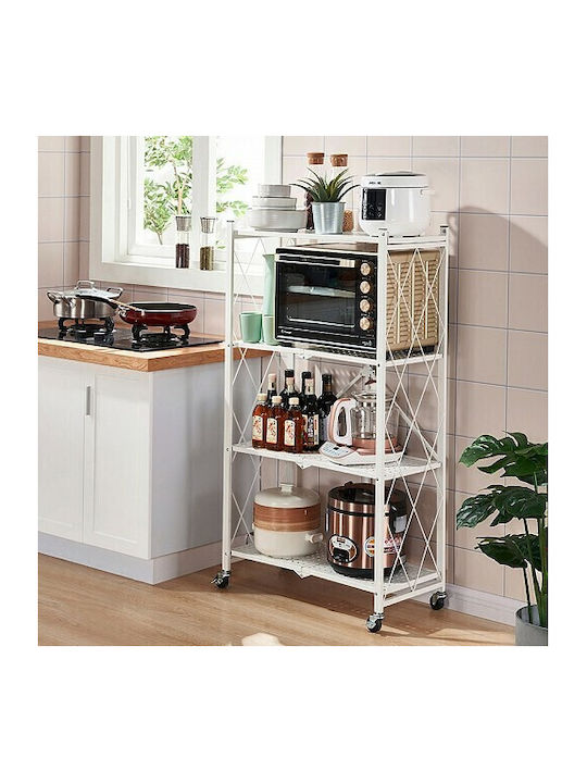 Metallic Outdoor Shelving Unit with 4 Shelves 71.5x34x120cm