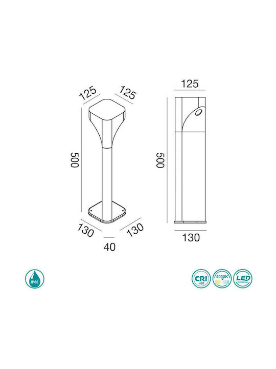 Gea Luce Varp Outdoor Floor Lamp Small Post IP65 Gray