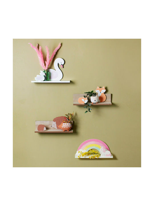 Kinderregal Freya Wandhalterung Weiß 35x9x12,8cm