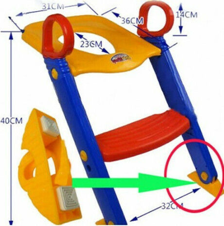Factory Toddler Toilet Seat with Footrest & Handles Multicolour