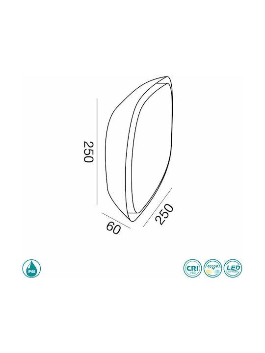Gea Luce Asman Deckenleuchte für den Außenbereich mit integriertem LED in Gray Farbe GES090
