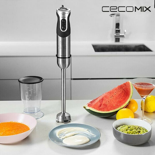 Cecotec Powerful Titanium 1000 04061 Blender de mână cu tijă din oțel inoxidabil 1000W Argint