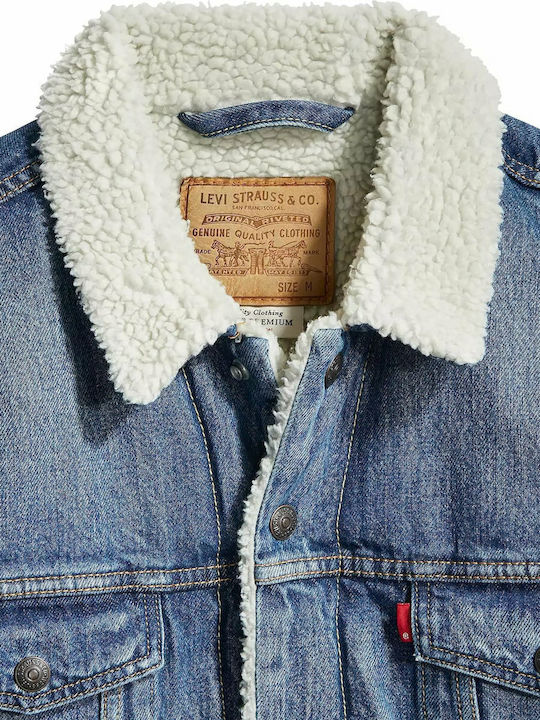 Type 3 Sherpa Trucker Denim Jacket Blue