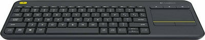 Logitech Wireless Touch Keyboard K400 Ασύρματο Πληκτρολόγιο με Touchpad Αγγλικό US