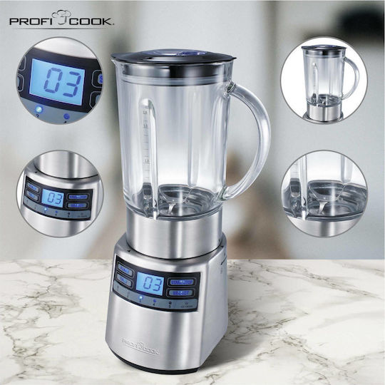 Profi Cook PC-UM 1006 Μπλέντερ με Γυάλινη Κανάτα 1.8 lt 1200W Inox