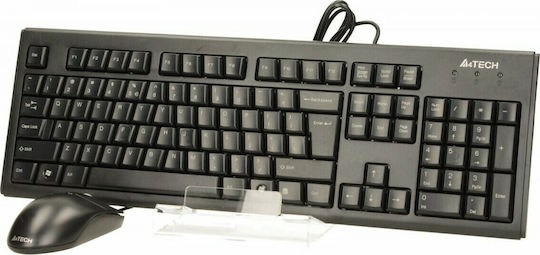 A4Tech KRS-8372 Комплект клавиатура и мишка Английски UK Черен