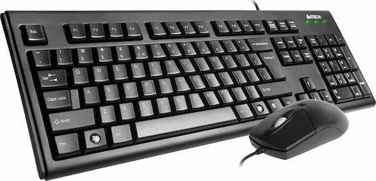 A4Tech KRS-8372 Комплект клавиатура и мишка Английски UK Черен