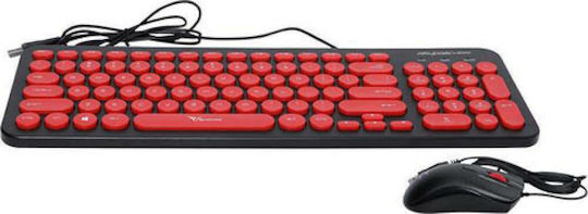 Alcatroz Jellybean U2000 Комплект клавиатура и мишка Английски US Червен