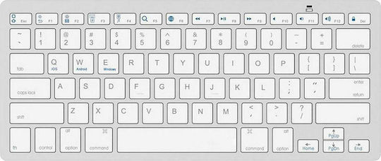 Mobilis BK3001 Fără fir Bluetooth Doar tastatura Engleză US Argintiu