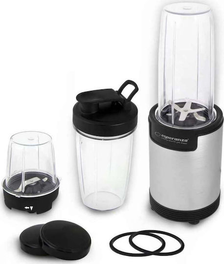 Esperanza Nutri Bomb Μπλέντερ με Πλαστική Κανάτα 800 ml 900W Inox