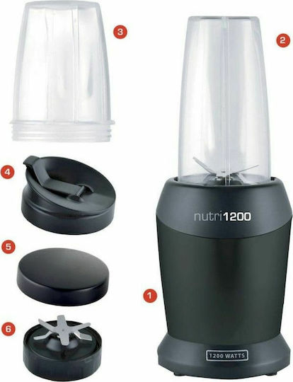 HomeVero Nutri 1200 Μπλέντερ με Πλαστική Κανάτα 800 ml 1200W Μαύρο
