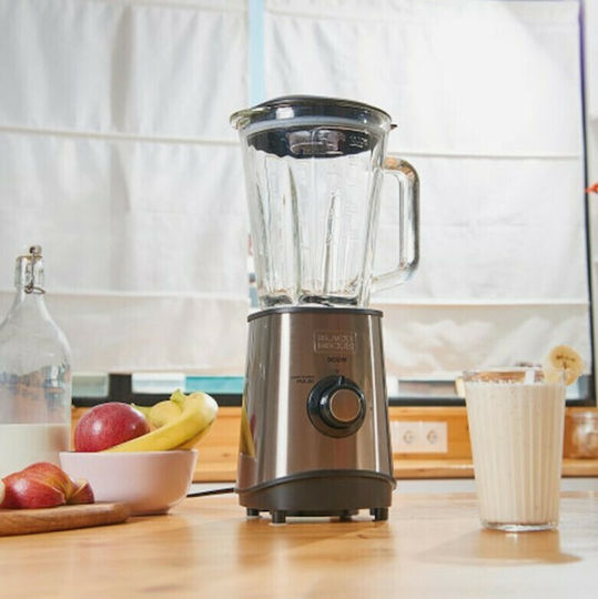 Black & Decker Blender with Glass Jug 1.5 lt 800W Gray BXJB800E