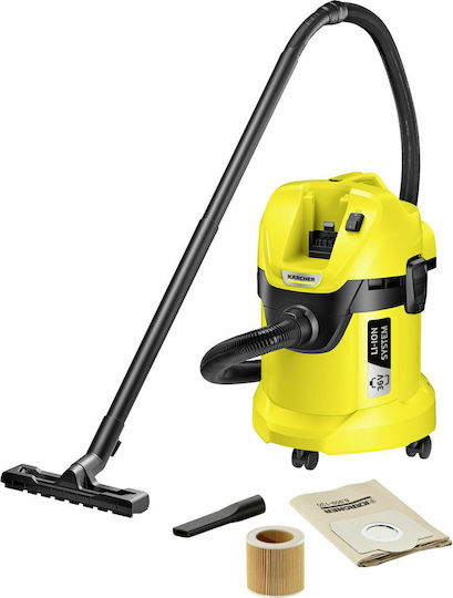 Karcher Vacuum WD 3 Battery Solo Aspirator Reîncărcabil Lichide / Solide Fără Încărcător și Baterie Recipient 17lt