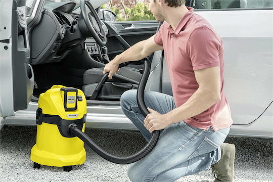Karcher Vacuum WD 3 Battery Set Rechargeable Vacuum Wet / Dry with Plastic Bin 17lt