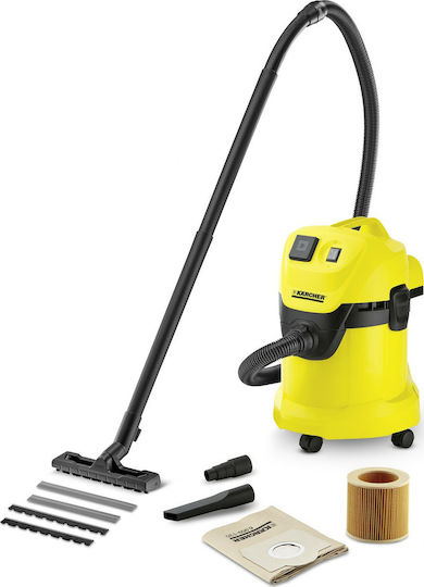 Karcher WD 3 P Σκούπα Υγρών / Στερεών 1000W με Πλαστικό Κάδο 17lt