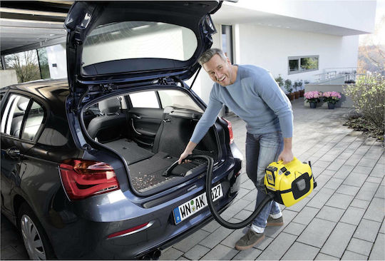 Karcher WD 1 Compact Rechargeable Vacuum Wet / Dry Without Charger and Battery with Plastic Bin 7lt