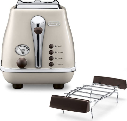 De'Longhi Icona Vinta Toaster 2 Slots 900W Beige