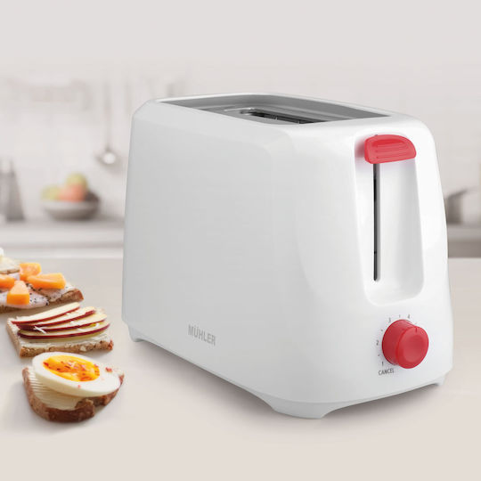 Muhler MT-969 Prăjitor de pâine 2 sloturi 800W Alb
