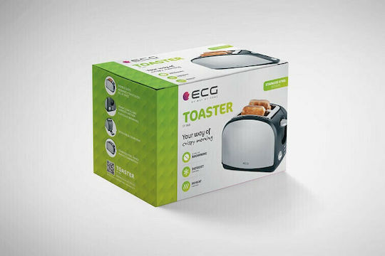 ECG ST 968 Φρυγανιέρα 2 Θέσεων 900W Inox