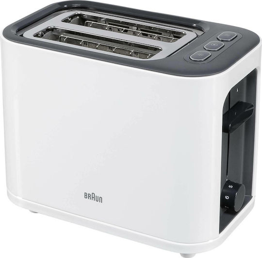 Braun HT3010 Φρυγανιέρα 2 Θέσεων 1000W Λευκή