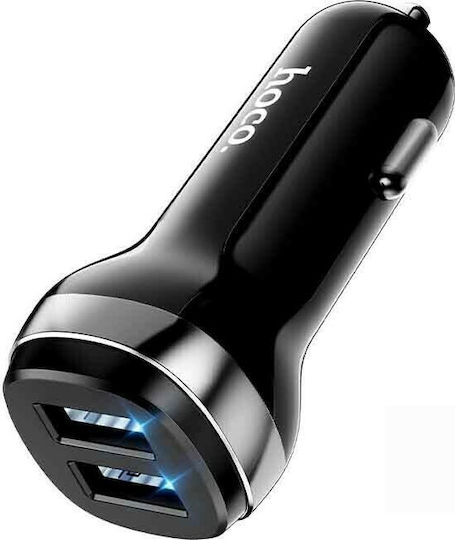 Hoco Car Charger Black Z40 Superior Total Intensity 2.4A with Ports: 2xUSB