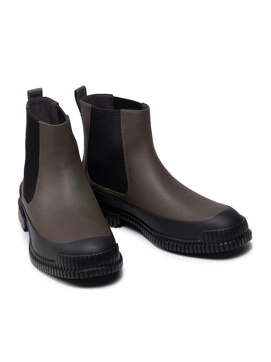 Pix Leather Khaki Chelsea Boots