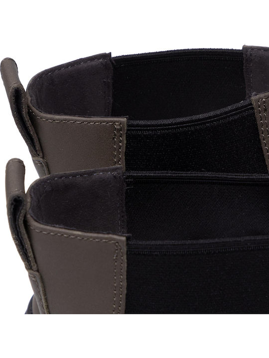 Pix Leather Khaki Chelsea Boots
