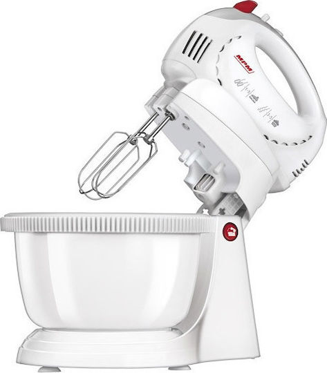 MPM Μίξερ με Πλαστικό Κάδο 2.4lt Λευκό 300W