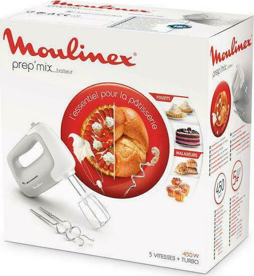 Moulinex Μίξερ Χειρός 450W Γκρι