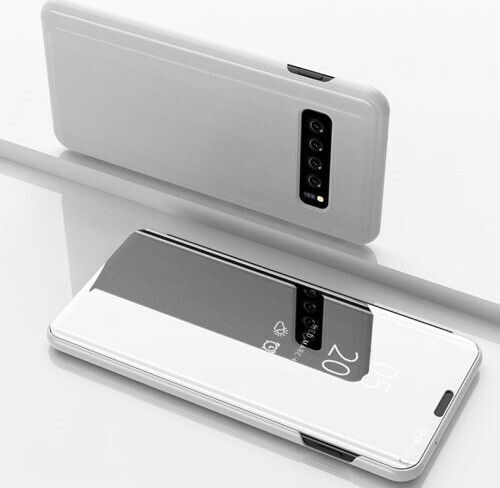 Hurtel Clear View Book Plastic Silver (Galaxy S10)