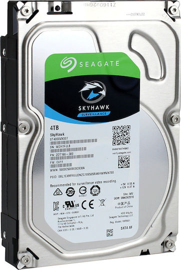 Seagate Skyhawk 4TB HDD Hard Drive 3.5" SATA III 5900rpm with 64MB Cache for Recorder ST4000VX007
