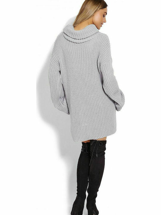 PeeKaBoo 70012 Women's Tunic Dress Turtleneck Long Sleeve Gray 122932