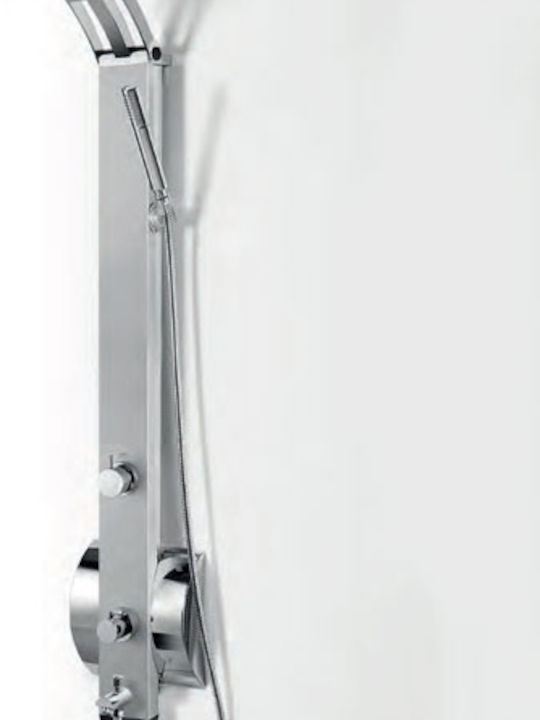 Dolce Vita Idea Spout Στήλη Ντουζ με Μπαταρία 136.4cm Ασημί