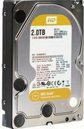 Western Digital Gold 2TB HDD Hard Drive 3.5" SATA III 7200rpm with 128MB Cache for Desktop / NAS / Server WD2005FBYZ