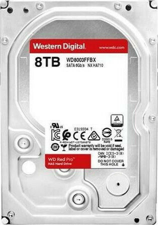 Western Digital Red Pro 8TB HDD Σκληρός Δίσκος 3.5" SATA III 7200rpm με 256MB Cache για NAS WD8003FFBX