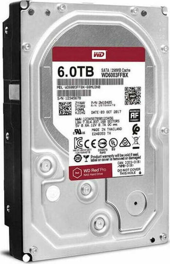 Western Digital Red Pro 8TB HDD Σκληρός Δίσκος 3.5" SATA III 7200rpm με 256MB Cache για NAS WD8003FFBX