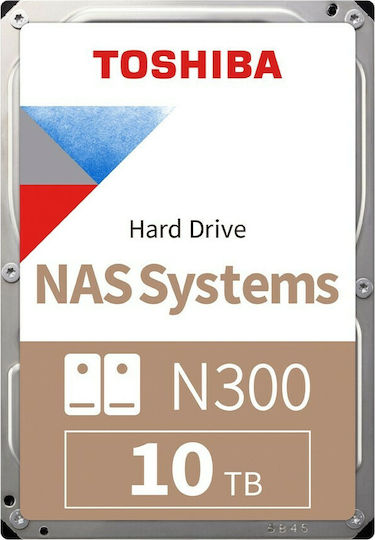 Toshiba N300 10TB HDD Hard Drive 3.5" SATA III 7200rpm with 256MB Cache for NAS HDWG11AUZSVA