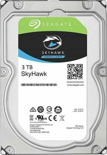 Seagate Skyhawk Surveillance 3TB HDD Hard Drive 3.5" SATA III 5400rpm with 256MB Cache for Recorder ST3000VX009