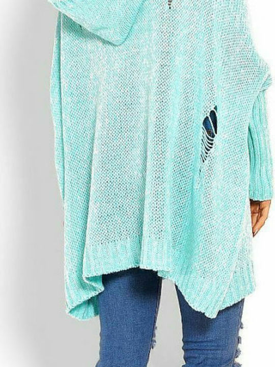 PeeKaBoo 30055 Women's Tunic Dress Long Sleeve with Hood Turquoise 114563